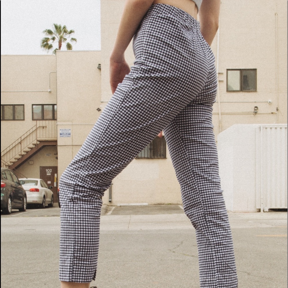 brandy tilden pants black and white plaid